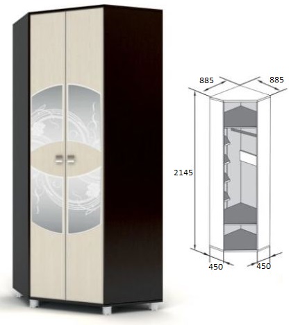 Шкаф угловой - модуль гостиной палермо